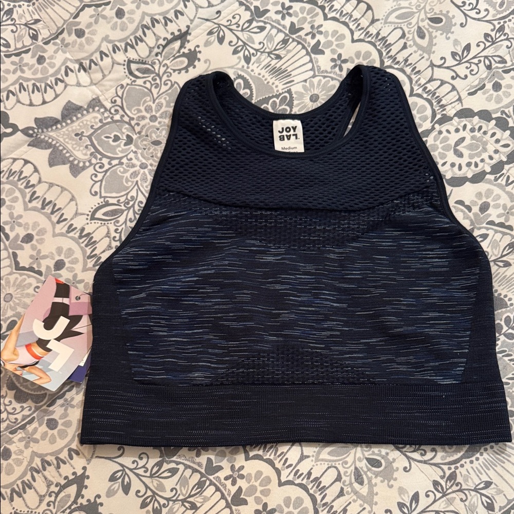 JoyLab Midnight Blue Mesh Sports Bra